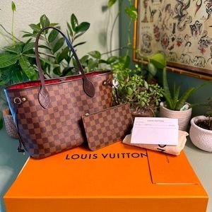 Authentic Louis Vuitton Neverfull PM - Damier Ebene WITH pochette